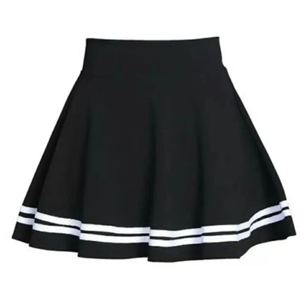 Women’s High Waist Solid Color Pleated Mini School Skirt