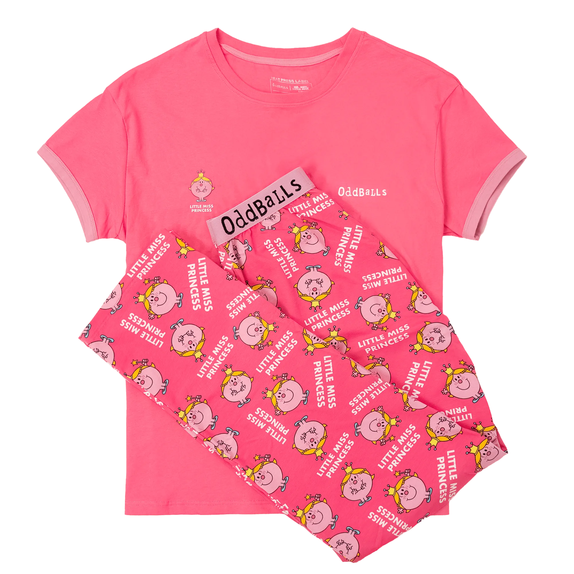 Womens Long Pyjamas - Little Miss Princess - Trousers & T-Shirt