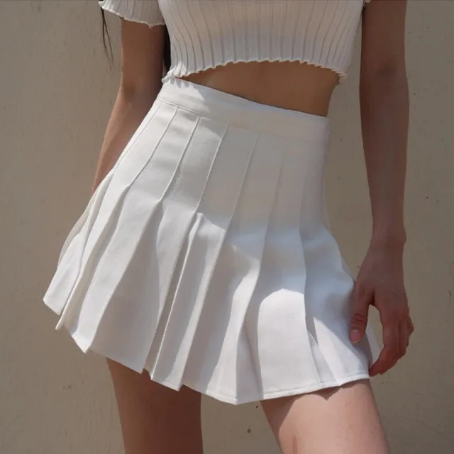 Y2K Harajuku Tartan Women Skirt Sexy Plaid Pleated Skirts Fashion Mini Dance Skirt Side Button High Waist School Skirts Female