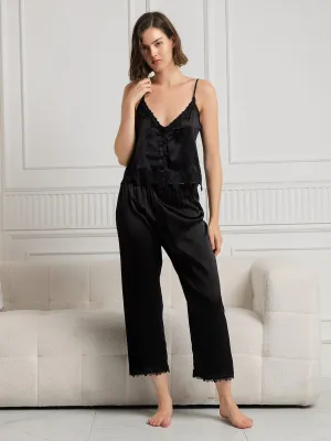 Zuivere Zijde Casual Camisole & Broek Pyjama Set